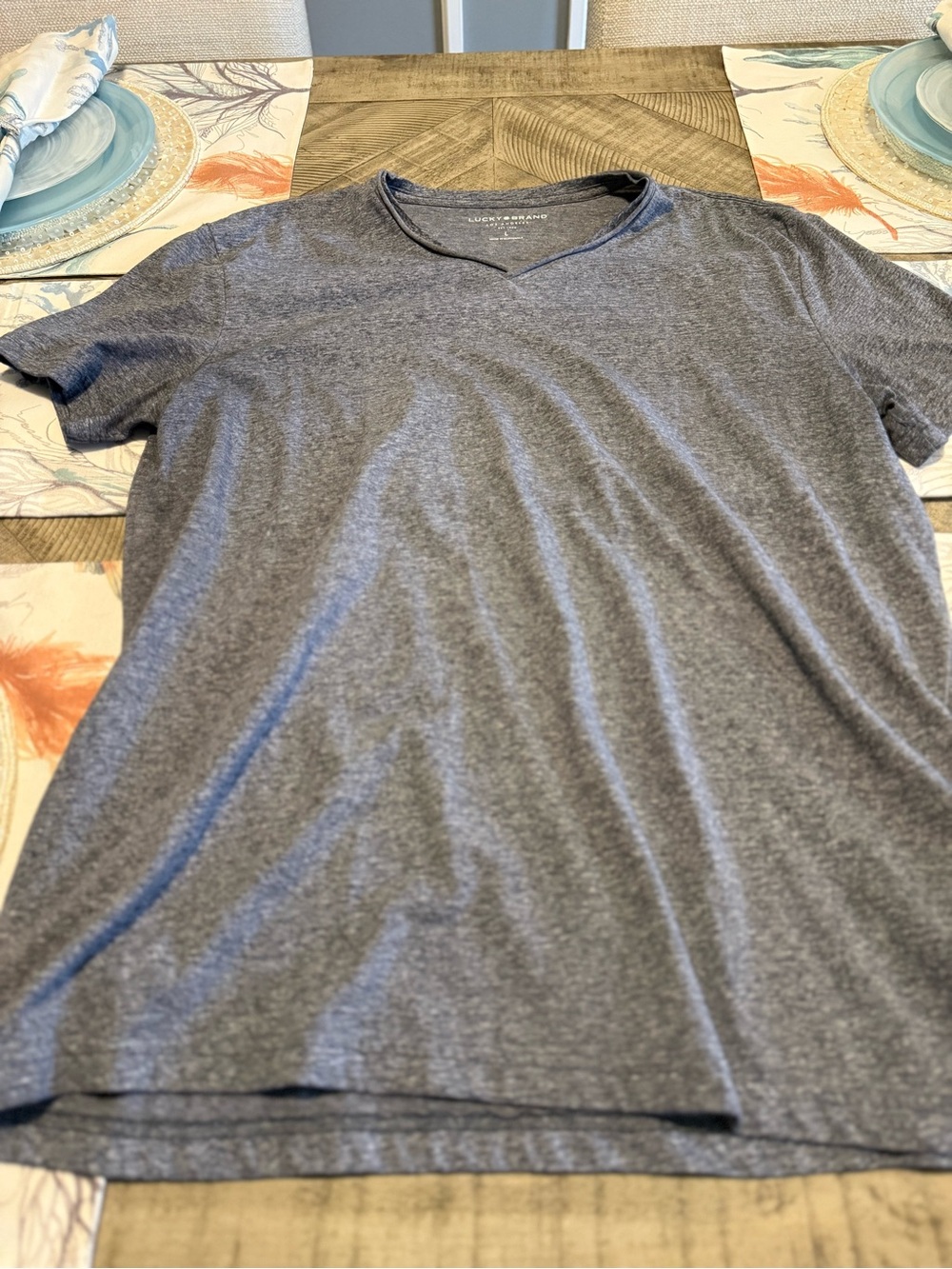 Gray V-Neck Men's Shirt by Lucky Brand